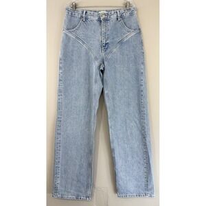 Zara Wide Leg Denim Jeans Women's 8 (32)‎ Mugler Panel Style High Rise